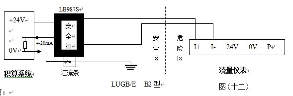 壓縮機空氣流量計防暴型渦街流量儀表配線設(shè)計圖二