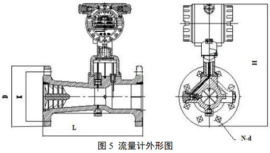 dn100旋進(jìn)旋渦流量計(jì)外形圖